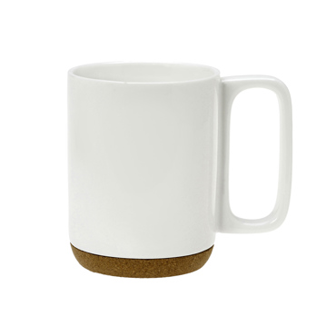 Cryspo Trio Κούπα Πορσελάνης Λευκή 'Cork Mug' 300ml με Βάση από Φελλό 1007325